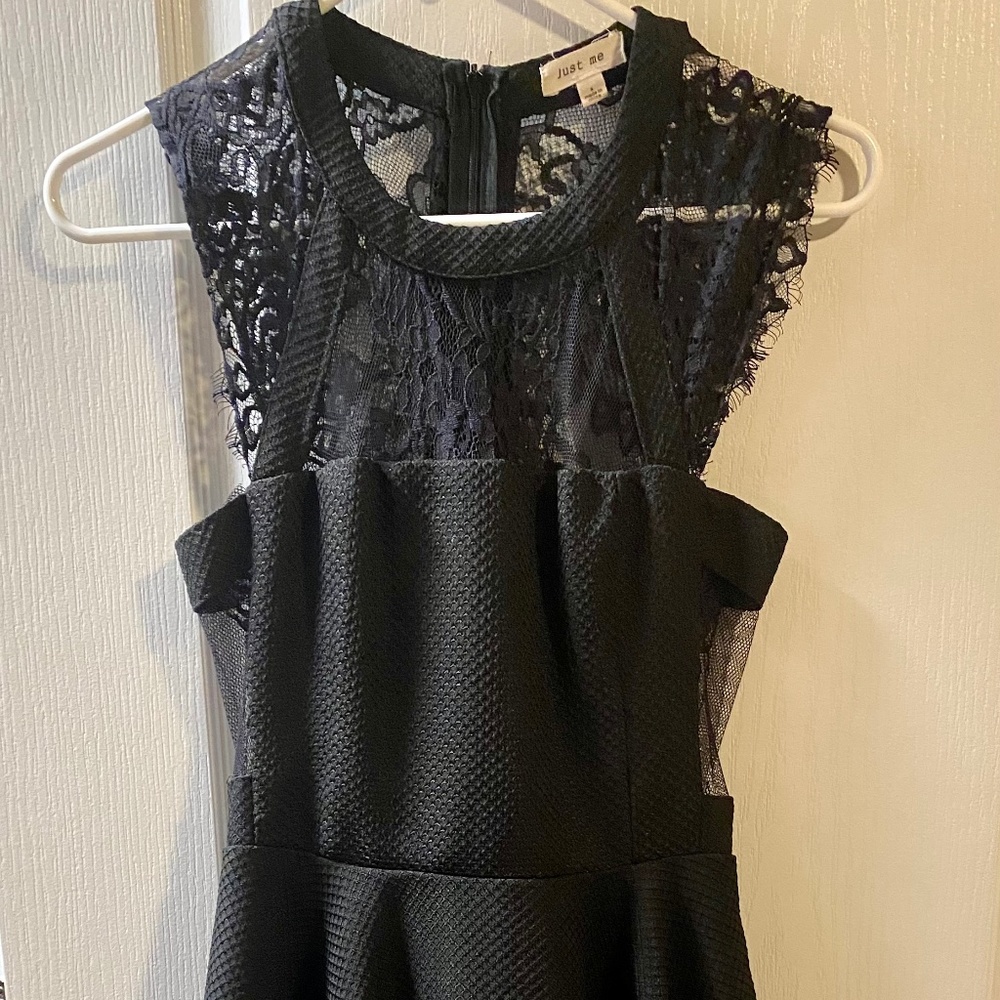 Classic A line dress with lace open sides and back detail
